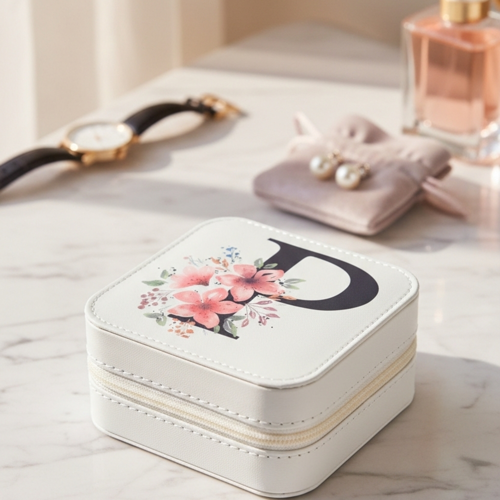 Floral White Jewelry Box